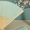 5 MINT GREEN Handheld Silk FOLDING FANS Decorative Wedding Favor